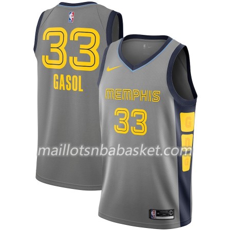 Maillot Homme Memphis Grizzlies Marc Gasol 33 2018-19 Nike City Edition Gris Swingman